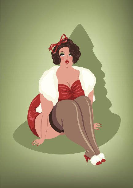 BBW圣诞美女图片下载