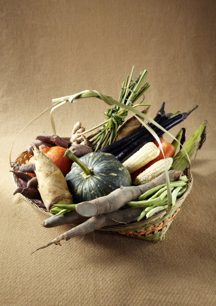 新鲜蔬菜在篮子里图片下载