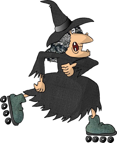 骑轮滑的女巫图片下载