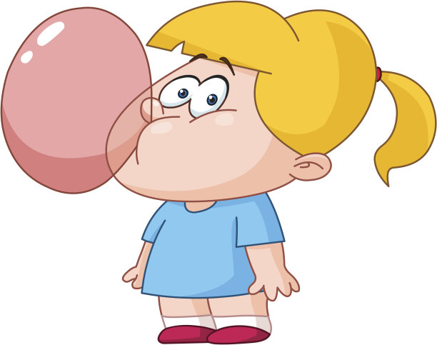 女孩吹泡泡糖图片下载