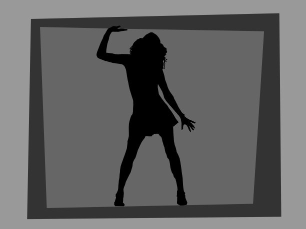 一个女孩的黑色剪影图片下载