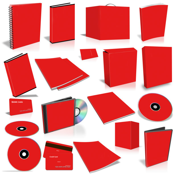 红色3d空白封面收集图片下载