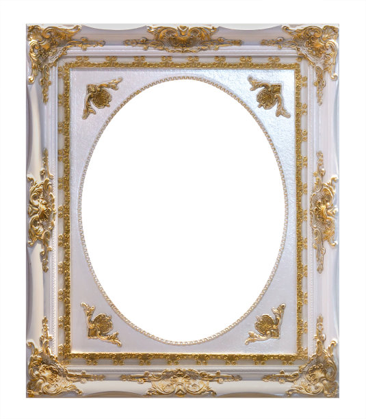 白色木制框架与剪切路径隔离图片下载