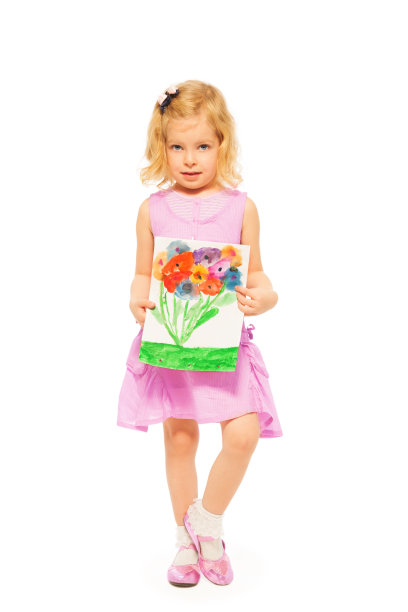 漂亮的女孩和她的花画图片下载