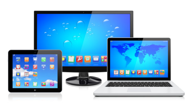 各种各样的计算机设备一个挨着一个图片下载