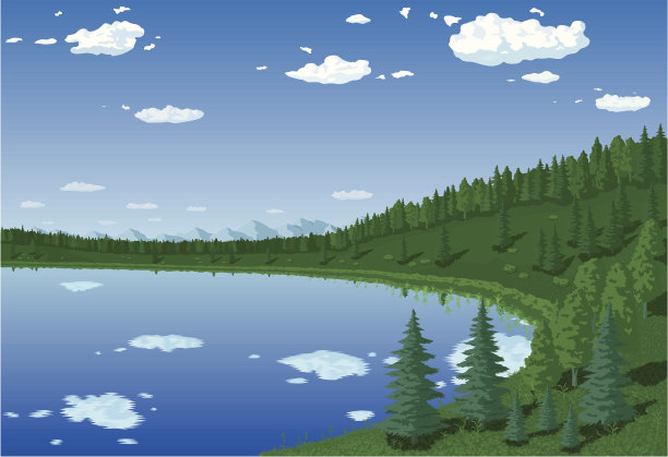 森林湖图片下载