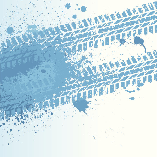 蓝色轮胎印在白色轮胎上图片下载