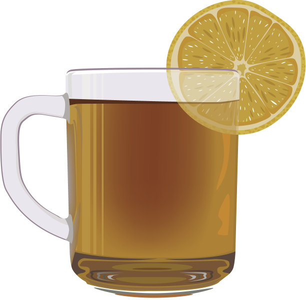 玻璃杯里的柠檬茶图片下载