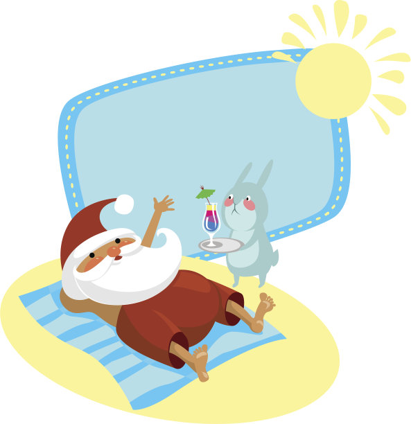 圣诞老人度假图片下载