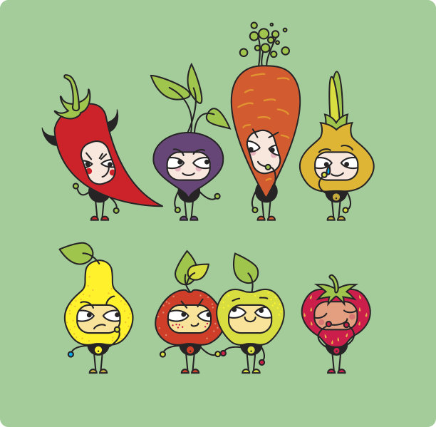 卡通蔬菜和水果图片下载