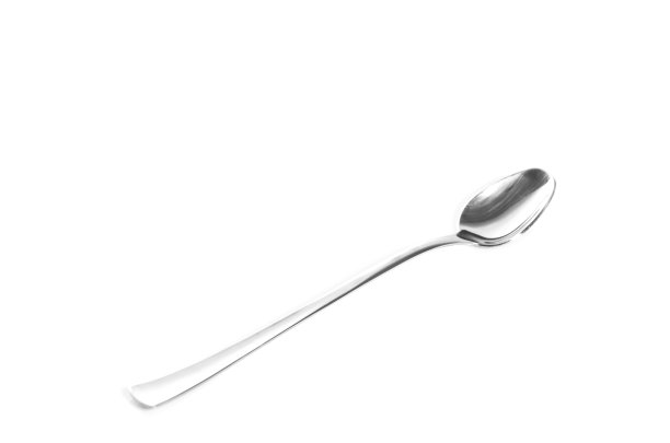 甜点勺柄孤立白色图片下载