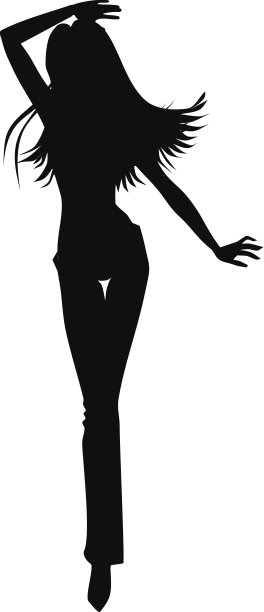 女孩的剪影图片下载