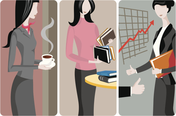 商业女性矢量插图系列图片下载