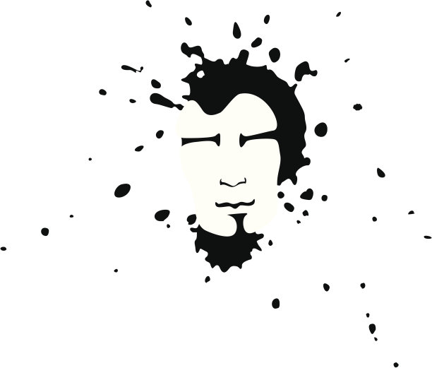 脸上有黑墨水斑点图片下载