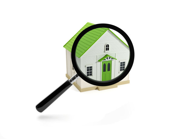 一个放大镜和一个玩具屋图片下载