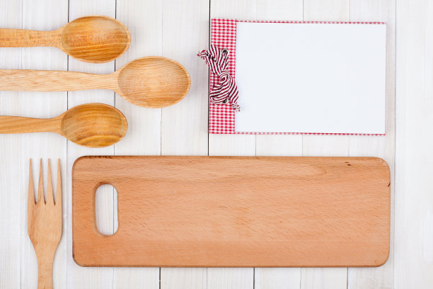 木制砧板和木制用具图片下载