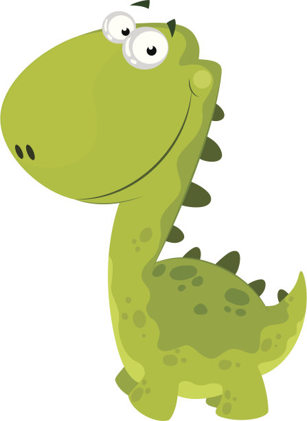 绿色微笑的恐龙图片下载