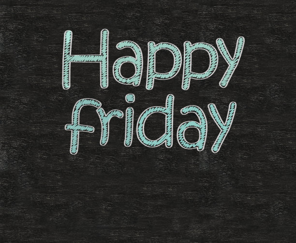 黑板上写着快乐星期五的背景，工作有趣的商业理念。图片下载