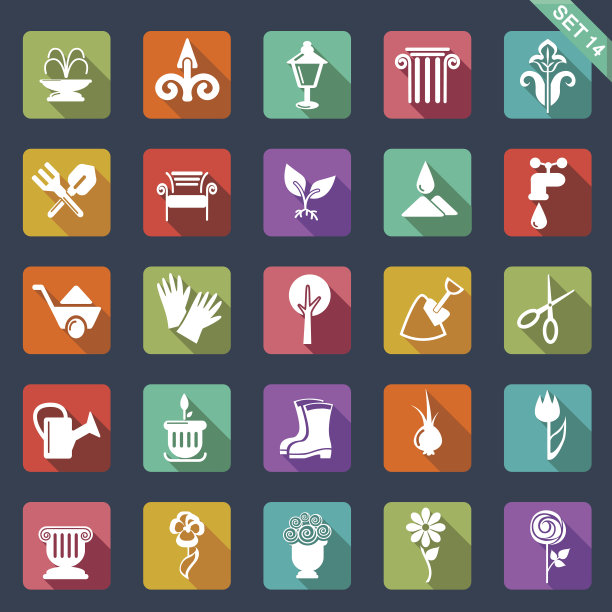 园艺图标-平面设计图片下载