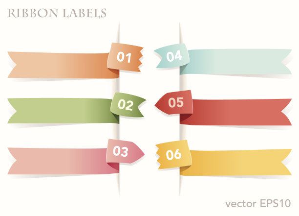 一套缎带标签标签。图片下载