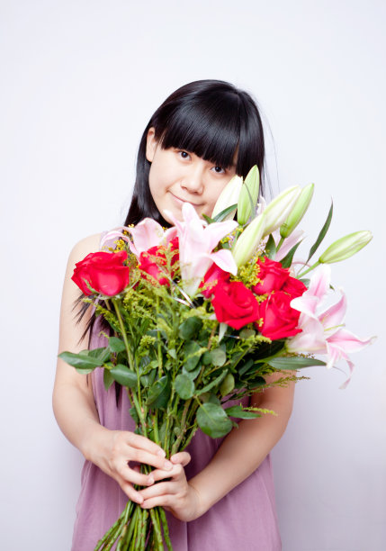 幸福的年轻女士图片下载