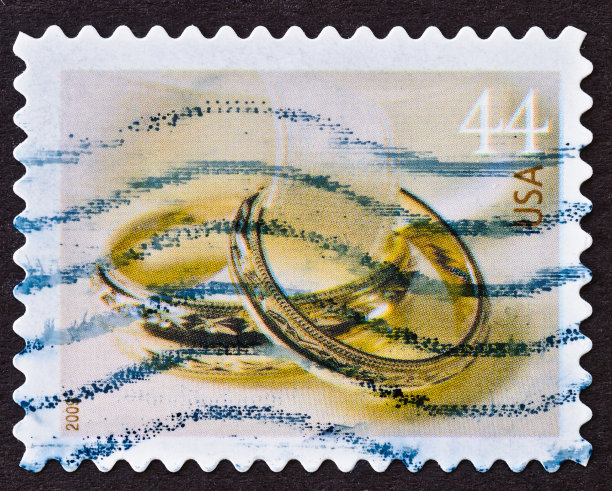 结婚戒指的邮票图片下载