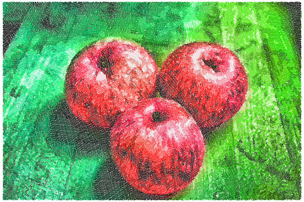 数字画三个苹果图片下载