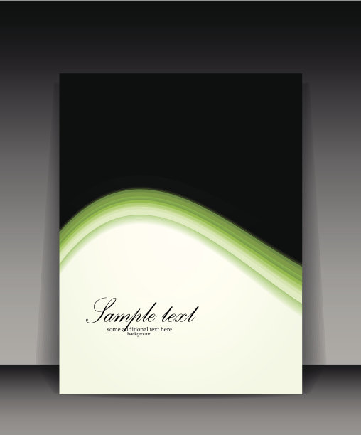 矢量绿色和黑色的宣传册模板图片下载