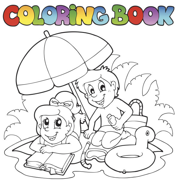 夏季主题2的着色书图片下载