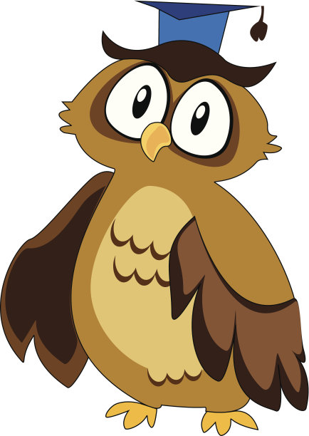 戴帽的毕业猫头鹰图片下载