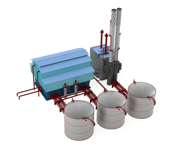 带储油罐的厂房模型图片下载