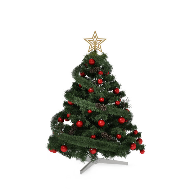 孤立的绿色圣诞树图片下载