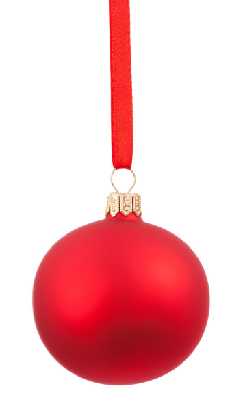 红色简单的圣诞装饰品图片下载