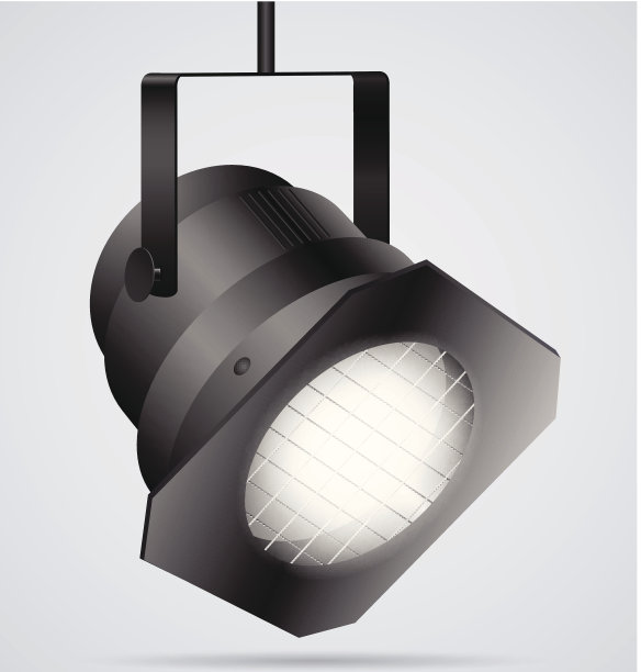 灯光背景上的黑色聚光灯图片下载