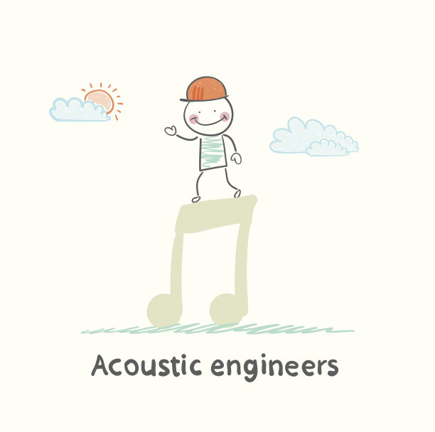 音响工程师站在一个大音符上图片下载