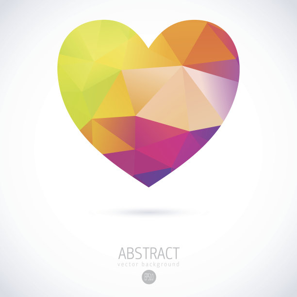 矢量几何镶嵌心图片下载