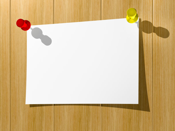 用钮扣钉在木墙上的一张纸图片下载