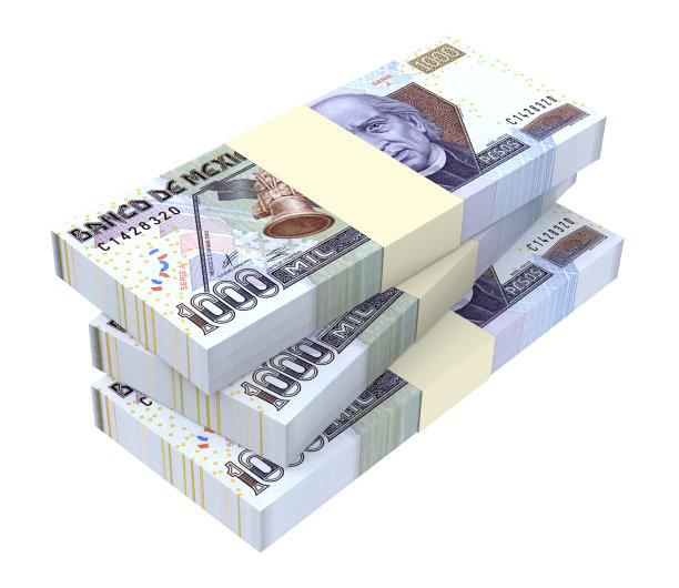 墨西哥比索孤立在白色背景上。图片下载