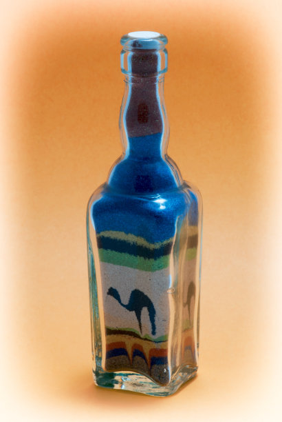 饰砂玻璃瓶图片下载