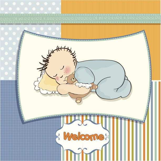 婴儿送礼卡和小男孩图片下载