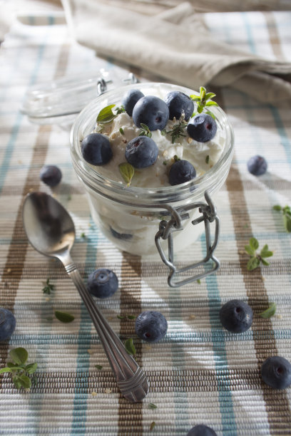 酸奶和蓝莓图片下载