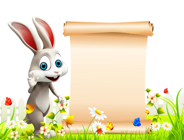 带手势的复活节兔子图片下载