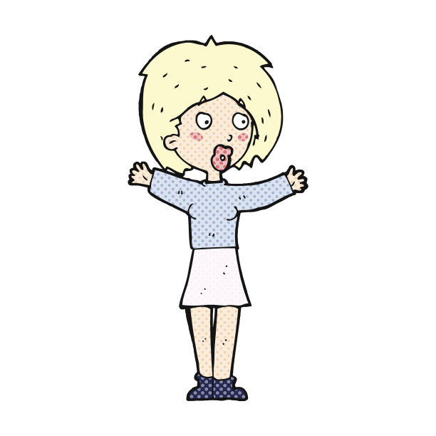 漫画人物焦虑的女人图片下载