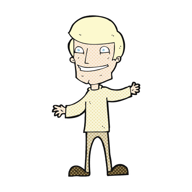 卡通漫画咧嘴笑的男人图片下载