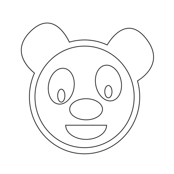 可爱的熊猫情感图标插画标志设计图片下载
