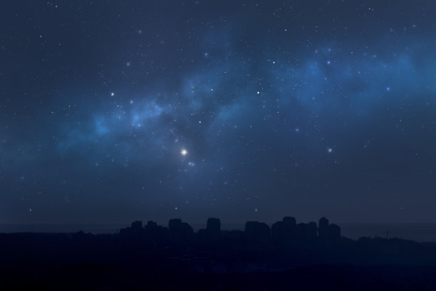 城市上空的星空图片下载
