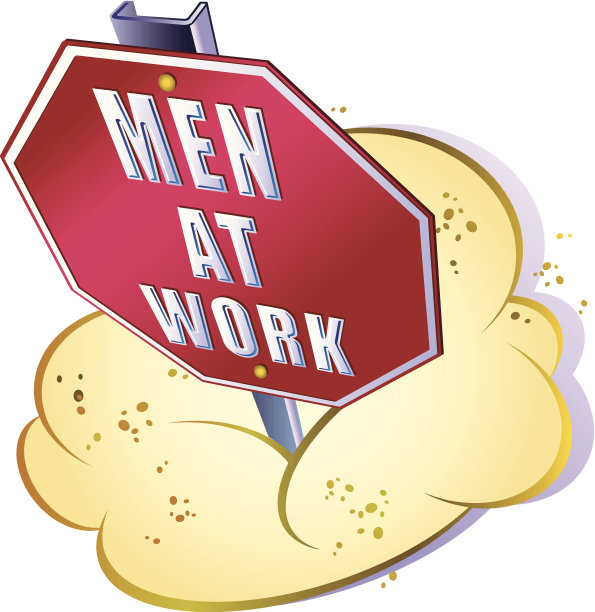 男人在工作标志C图片下载