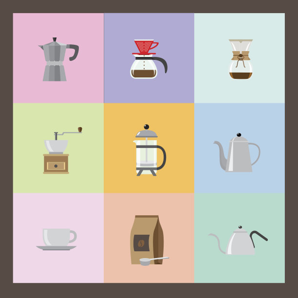 咖啡店图标套装图片下载