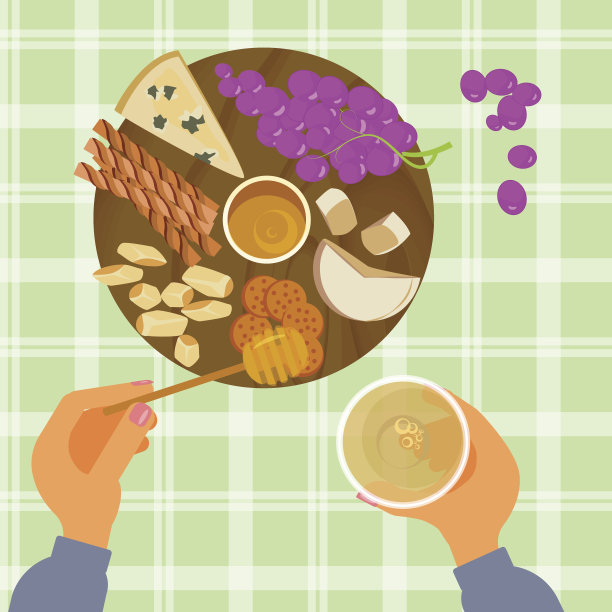 葡萄、蜂蜜、奶酪和葡萄酒图片下载