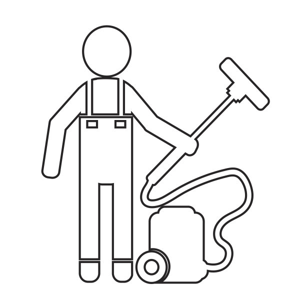 清洁工和清洁工具设备插图设计图片下载